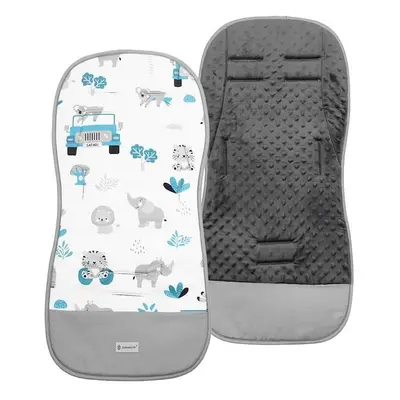 Wkładka do wózka spacerowego 37x78 cm dwustronna, mata do wózka spacerowego, zwierzątka
