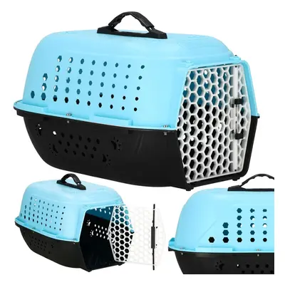 Transporter dla kota psa gryzoni do 7 kg 48x33x27 cm niebiesko-czarny