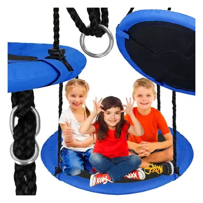 Bocianie gniazdo dla dzieci 110 cm huśtawka ogrodowa czarno-niebieska