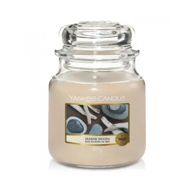 YANKEE CANDLE - Średnia świeca zapachowa w słoiku - Seaside Woods ∅ 11 x 13 cm beżowy