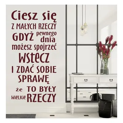 Ciesz się z małych rzeczy napis prosty