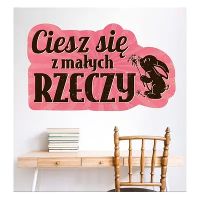 Kolorowa naklejka ścienna: Ciesz się z małych rzeczy