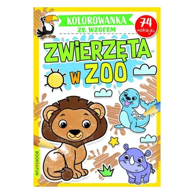 Zwierzęta w zoo. Kolorowanka ze wzorem