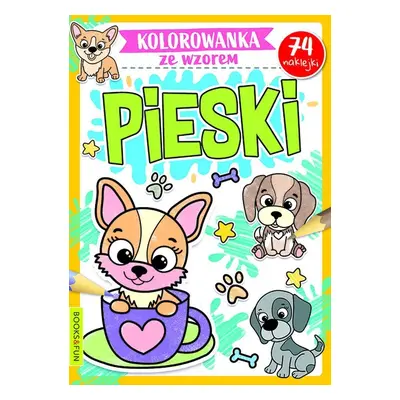 Pieski. Kolorowanka ze wzorem