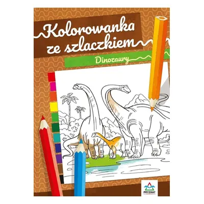 Kolorowanka ze szlaczkiem. Dinozaury