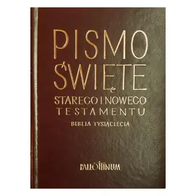 Biblia Tysiąclecia - skórzana, panigatory, złocona