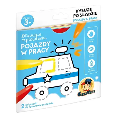 Dłuuugie rysowanki rysuję po śladzie pojazdy w pracy 3+ czuczu