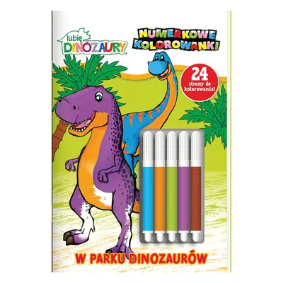 W parku dinozaurów. Lubię Dinozaury. Numerkowe kolorowanki