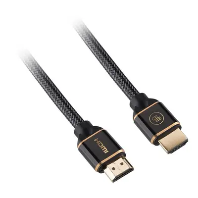 Kabel GoGEN HDMI 2.0, 1m, pozłacany, w oplocie, High speed, Ethernet, czarny