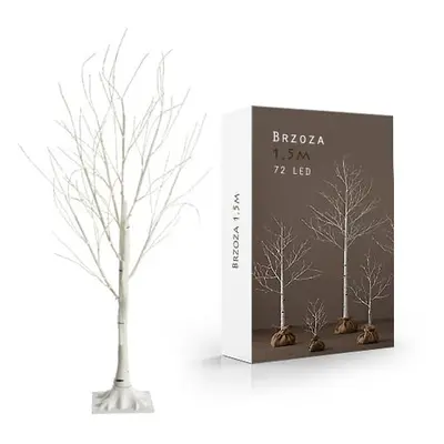 Brzoza LED drzewko świąteczne dekoracja Boże Narodzenie 150 cm 72 diody