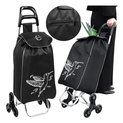 Wózek na zakupy na kółkach schodowy czarny