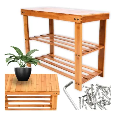 Półka bambusowa 3-poziomowa do domu i łazienki