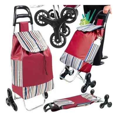 Wózek na zakupy na kółkach schodowy czerwony