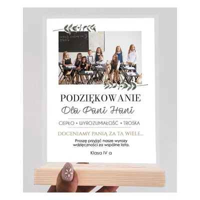 Statuetka dla nauczyciela ze zdjęciem klasowym - elegancki prezent na koniec roku