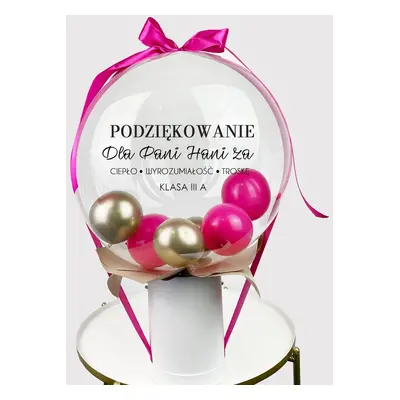 Prezent podziękowanie dla nauczyciela Balon w pudełku Amarant