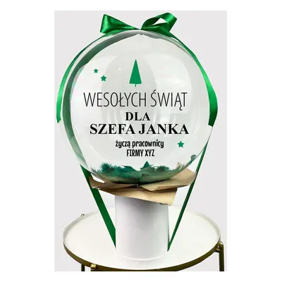 Elegancki prezent dla Szefa na święta - Balon w pudełku ZIELEŃ