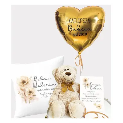 Zestaw prezentowy dla Babci Poduszka Balon oraz Kartka prezentowa - Najlepsza Babcia