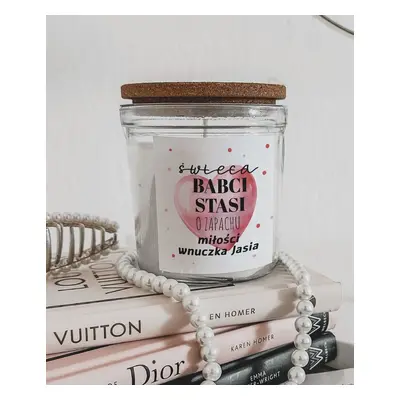 Prezent dla babci z imieniem - świeca o zapachu miłości