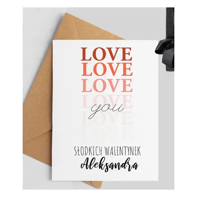 Personalizowana kartka na walentynki - LOVE