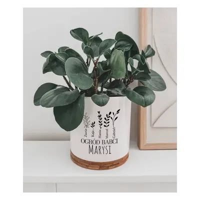 Prezent dla babci z nadrukiem doniczka - Ogród