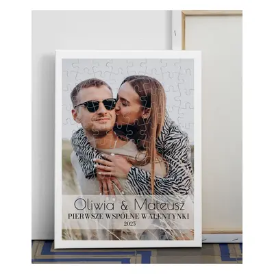 Foto obraz na walentynki EFEKT PUZZLE - Pierwsze