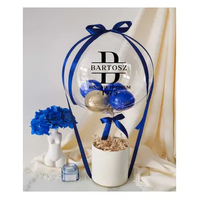 Elegancki balonbox z personalizacją - prezent na 50 urodziny mężczyzny