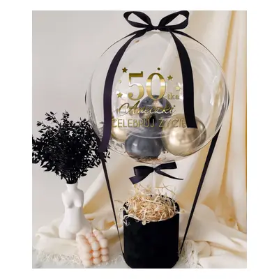 Elegancki prezent BalonBox na 50 - te urodziny BLACK