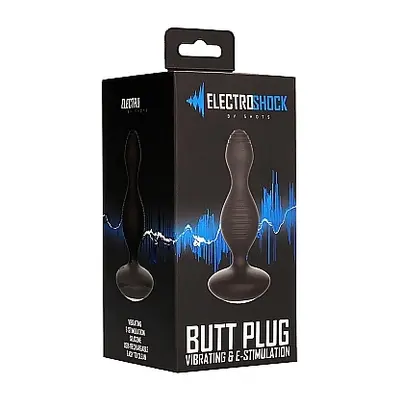 PLUG z ELEKTROSTYMULACJĄ wibrujący - E-Stimulation Vibrating Buttplug - Black