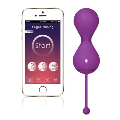 SexShop - Sterowany aplikacją trenażer mięśni Kegla - Magic Motion Smart Kegel Ball Twins Purple