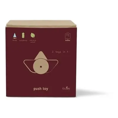 STATEK NA KÓŁKACH, drewniana zabawka dla dzieci, kolor naturalny, Babai, EKO