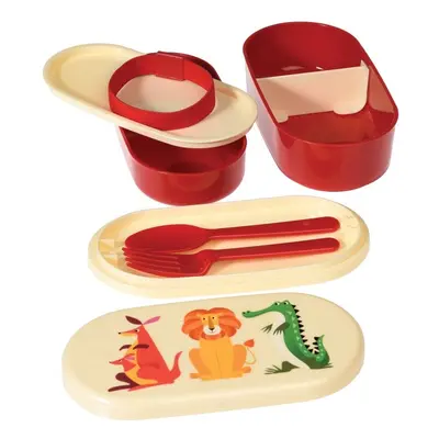 Rex London Lunchbox Bento ze sztućcami, Dzikie Zwierzęta