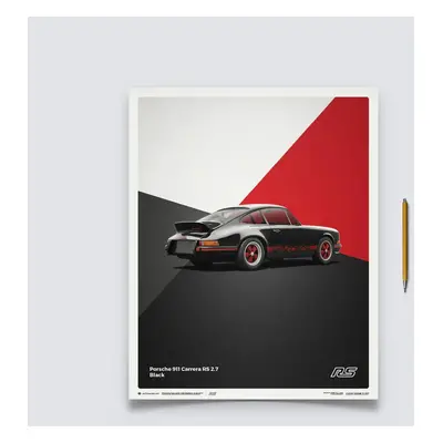 Plakat Porsche 911 RS - 1973 - Black - 40x50