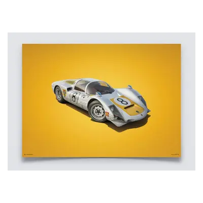 Plakat Porsche 906 - White - Japanese GP - 1967 - Colors of Speed Poster