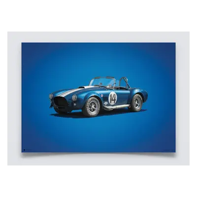 Plakat Shelby-Ford AC Cobra Mk III - Blue - 1965 - Colors of Speed Poster