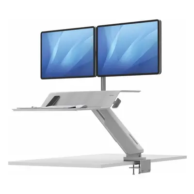 Stanowisko do pracy Sit-Stand Lotus™ RT - białe na 2 monitory
