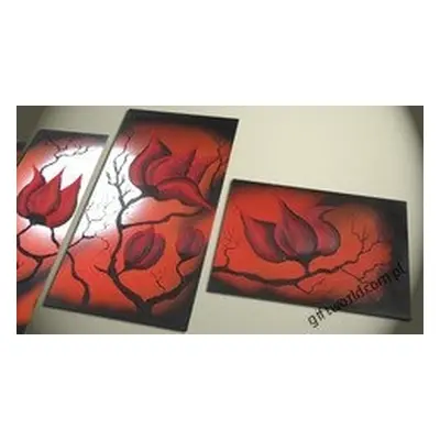 Obraz Nowoczesny Kwiaty RED