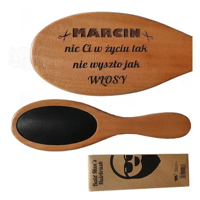 Szczotka do włosów dla łysego z grawerem - prezent dla łysego