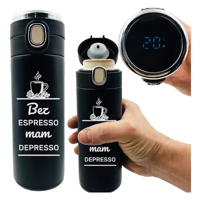Kubek Termiczny "Bez espresso mam depresso" - prezent dla żony męża mamy taty dziewczyny chłopaka