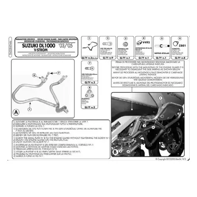 Kappa KN46 Osłony Silnika Suzuki Klv 1000 (04 > 09)