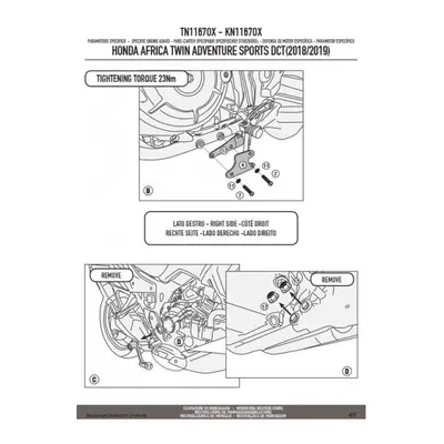 KAPPA KN1167OX GMOLE OSŁONY SILNIKA HONDA CRF 1000L