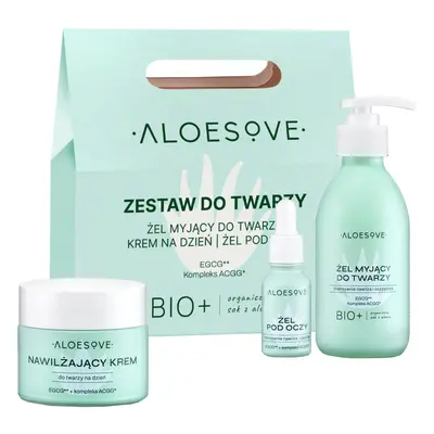 Aloesove Green zestaw do twarzy - krem, 50ml + żel myjący, 190ml + żel pod oczy, 15ml