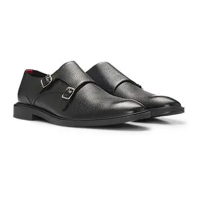 Buty typu double-monk ze skóry licowej