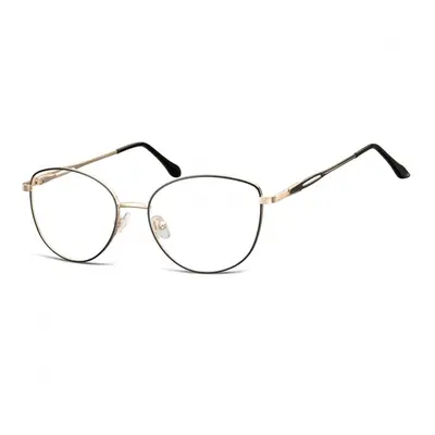 Damskie okulary zerówki oprawki korekcyjne kocie oczy Flex 888A Gold/Black