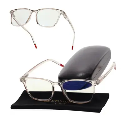 Plusy +1.50 okulary korekcyjne do komputera i czytania Antyreflex + Blue Light ST332A transparen