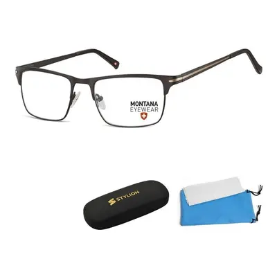 Oprawki korekcyjne okulary optyczne prostokątne Montana flex MM604G czarny + złoty