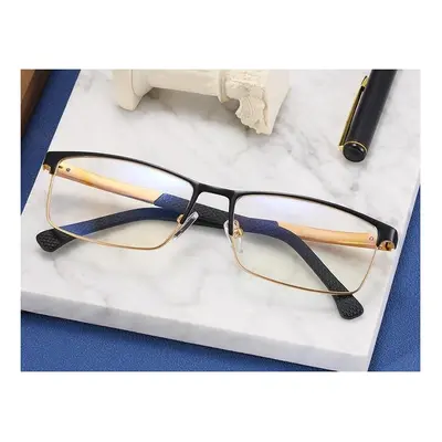 Męskie aluminiowe okulary zerówki do komputera BLUE LIGHT black-gold 25125C