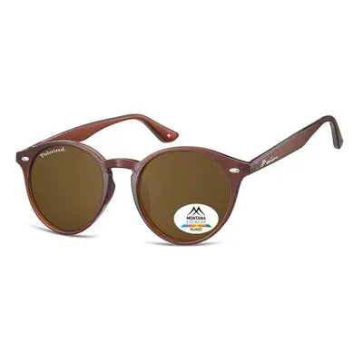 Okragle brazowe okulary polaryzacyjne Montana MP20E