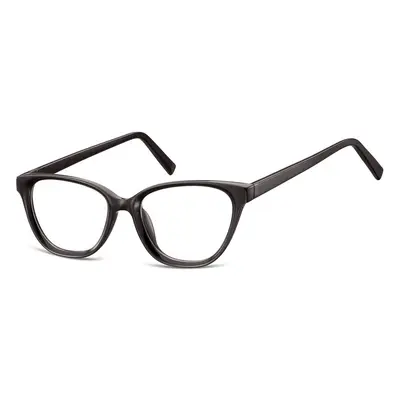 Damskie okulary acetatowe oprawki korekcyjne zerówki kocie AC394 czarne