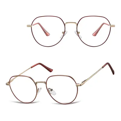 Okulary zerówki lenonki oprawki korekcyjne medium M294C bordowo/złote