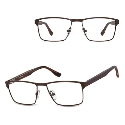 Męskie oprawki korekcyjne okulary zerówki 876C brązowe